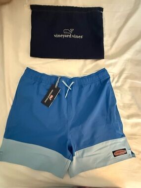 Vineyard Vines Blue Two-Tone Boys Swim Trunks